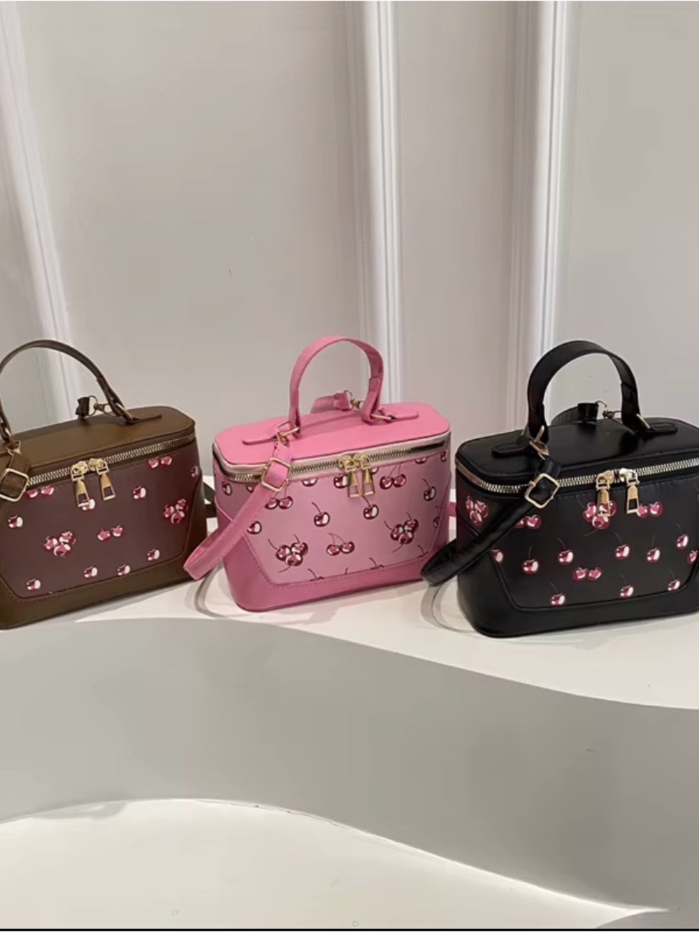 Women’s Cherry-Print Top-Handle Bag